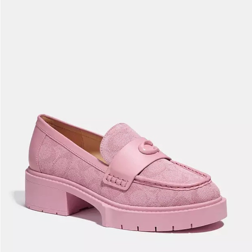 Coach Pink Loafers with Platform Sole